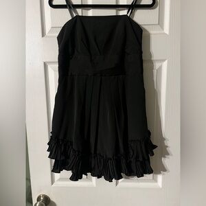 BCBGeneration Black Strapless Tiered A-line Dress